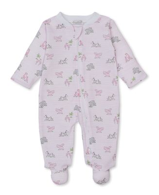 Safari Party Pink Print Zip Footie