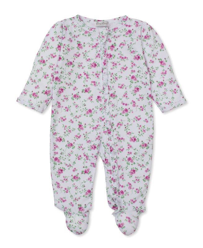 Victorian Rose Print Zip Footie