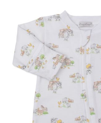 Fun on the Farm Print Zip Footie