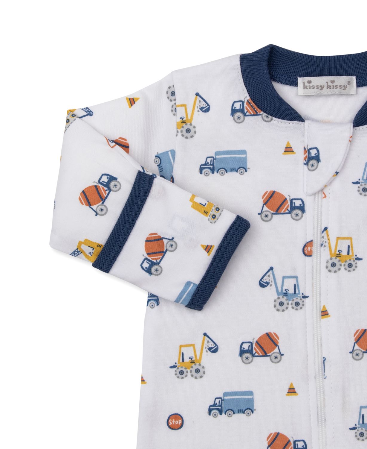 Construction Roadwork Print Zip Footie