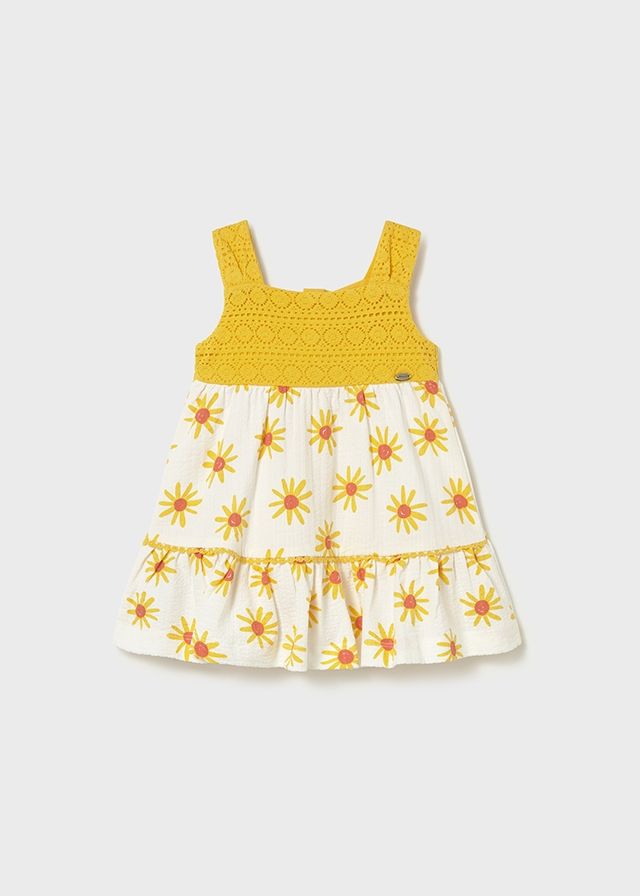 Yellow Daisy Seersucker Dress