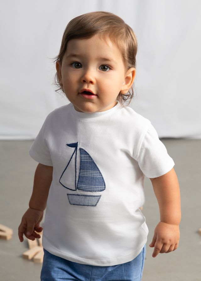 Blue Boat Applique Tee