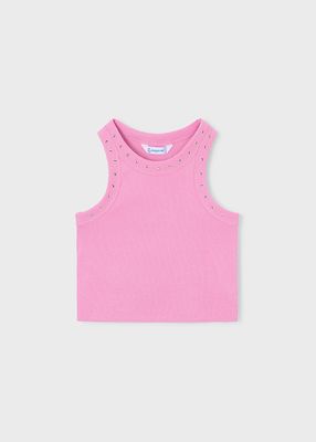 Candy Pink Studded Tank Top