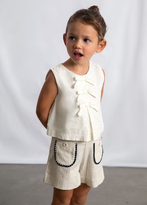 Embroidered Outline Pocket Shorts