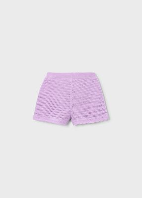 Lilac Openwork Shorts