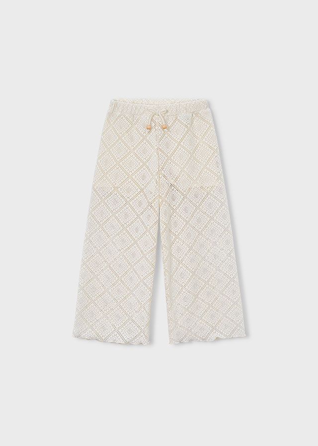 Chickpea Openwork Crochet Pant