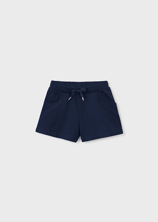 Navy Chenille Pom Pocket Shorts