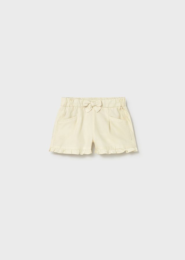 Off-White Ruffle Hem Twill Short