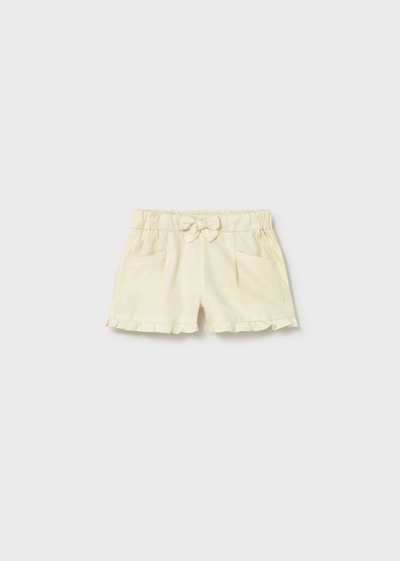 Off-White Ruffle Hem Twill Short