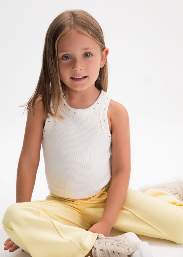White Studded Tank Top