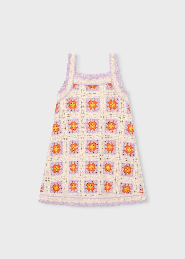 Pink+Orange Crochet dress