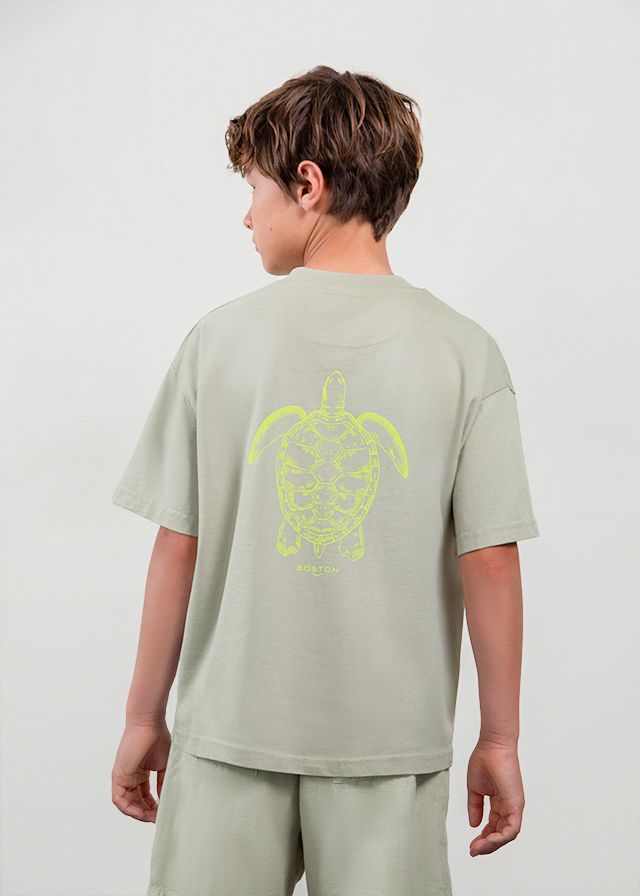 Olive Flourescent Turtle Tee