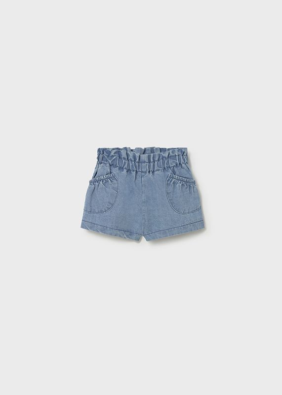 Denim Gathered Pocket Short
