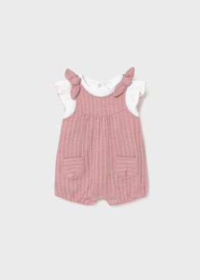 Mauve Knotted Shoulder Romper Set