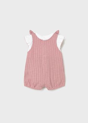 Mauve Knotted Shoulder Romper Set