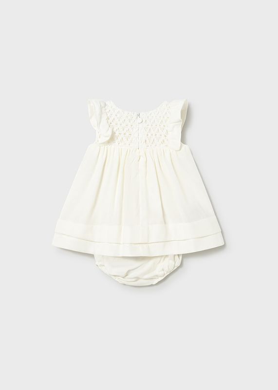 White Crochet Top Dress+Diaper Cover