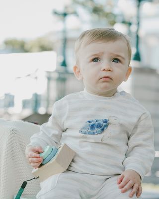 Grey Stripes Top+Pant Set