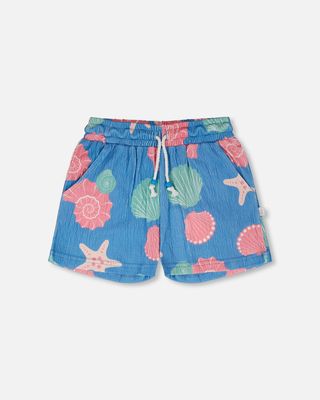 Seashells Crinkle Jersey Shorts