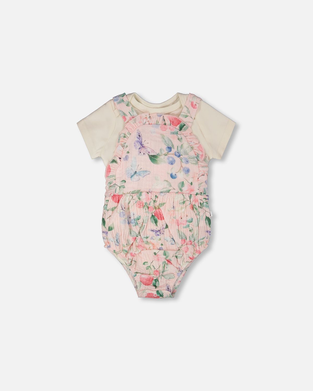Printed Berries Onesie+Overall Set