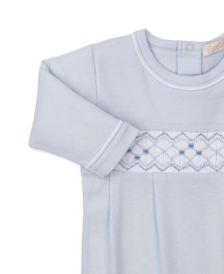 Summer Medley Lt Blue Hand Smocked Footie