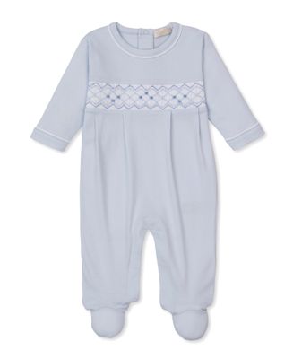 Summer Medley Lt Blue Hand Smocked Footie