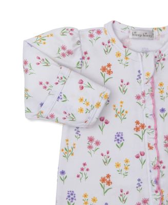 Summer Wildflowers White Print Zip Footie