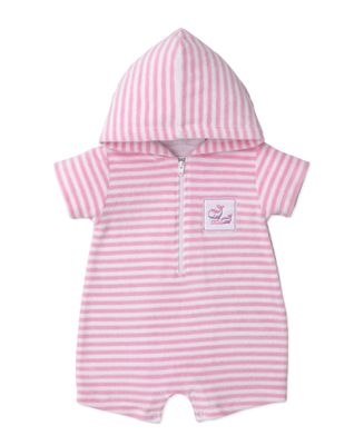 Whale Pods Pink Terry Hooded Romper