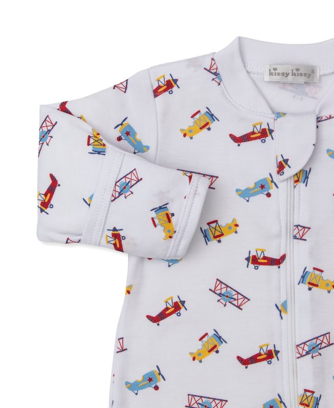 Let's Fly Away Print Zip Footie