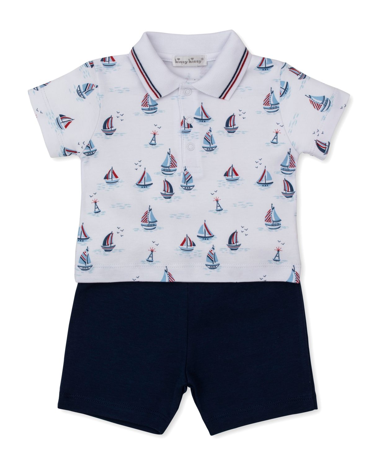 Red, White,+Blue Regatta Polo+Bermuda Set