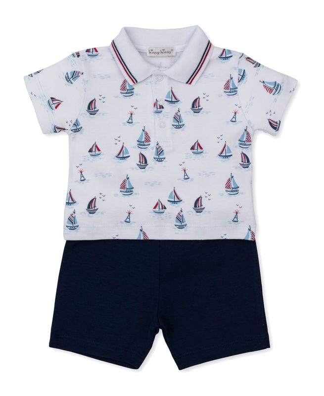 Red, White,+Blue Regatta Polo+Bermuda Set