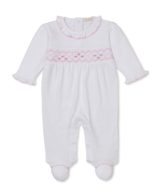 Summer Medley White Hand Smocked Footie
