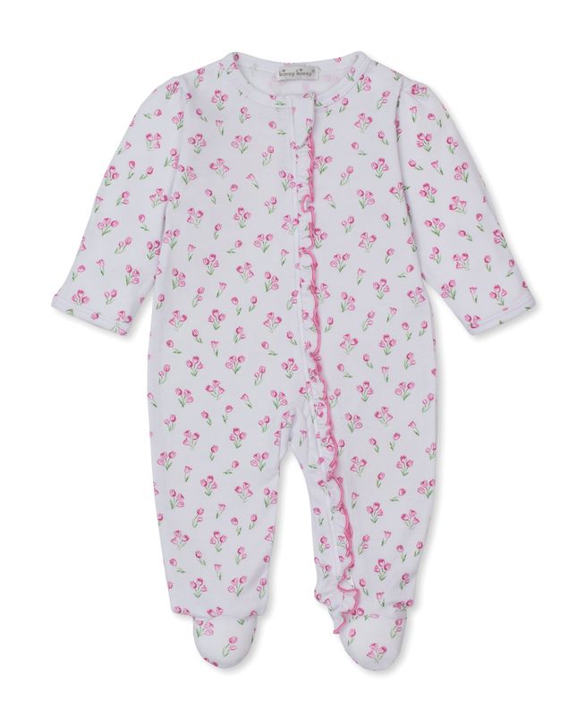 Timeless Tulips Print Zip Footie