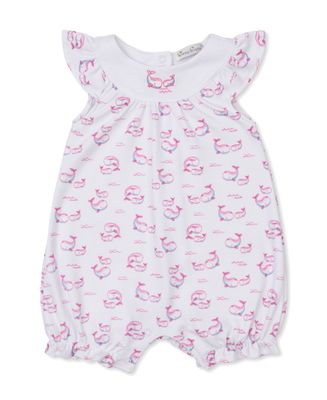 Whale Pods Pink Print Short Playsuit