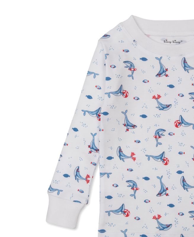 Tropical Whales Blue PJ Set