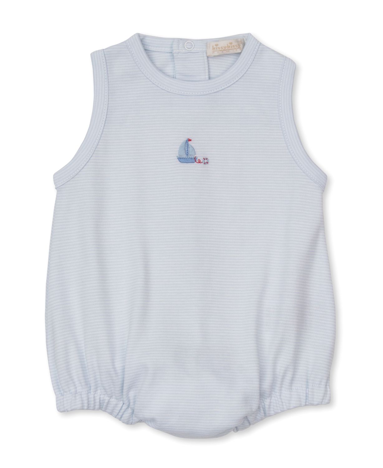 Summer Medley Lt Blue Hand Embroidered Boat Bubble