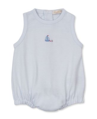 Summer Medley Lt Blue Hand Embroidered Boat Bubble