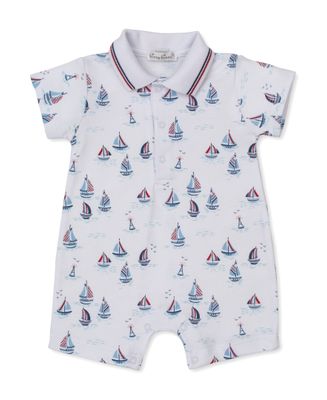 Red,White,+Blue Regatta Print Short Playsuit