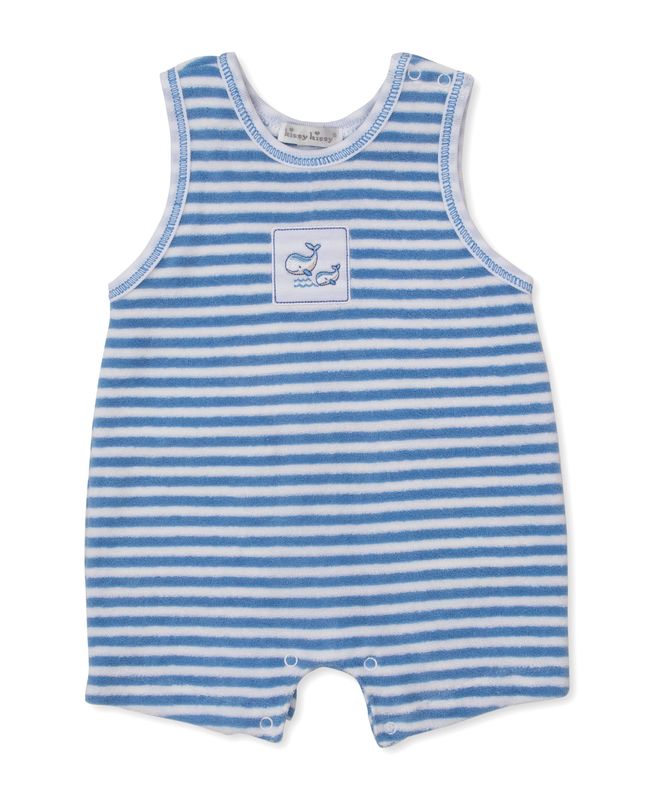 Whale Pods Light Blue Sleeveless Terry Playsuit