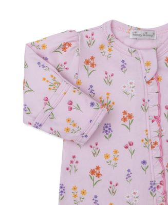 Summer Wildflowers Pink Print Zip Footie