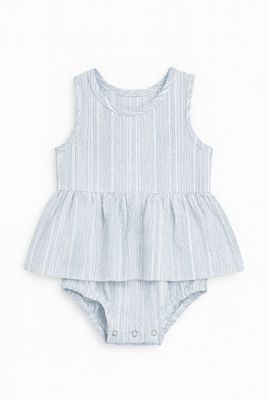 Blue Stripe Nellie Onesie Dress