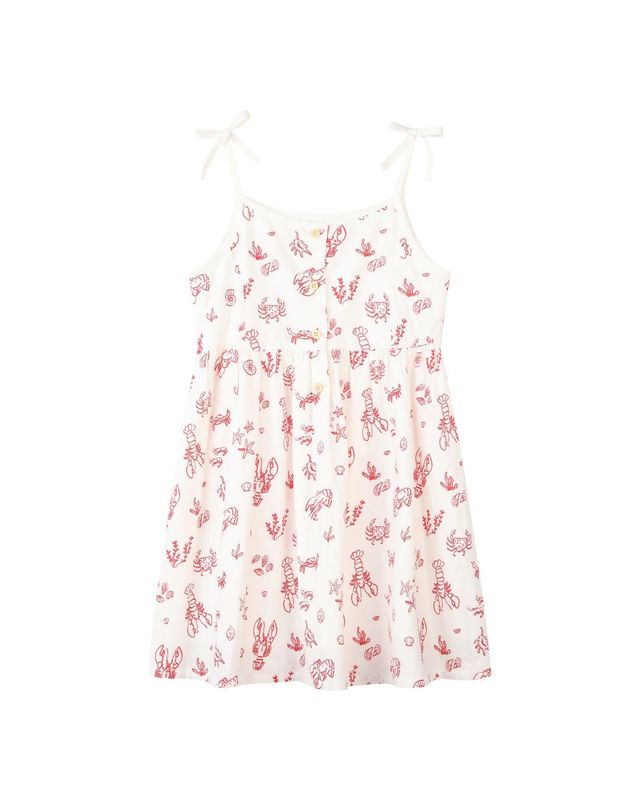 Marina Red Nautical Scene Dress