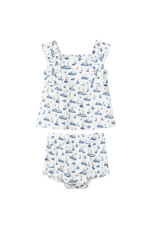 Navy Sailboats Ellie Set