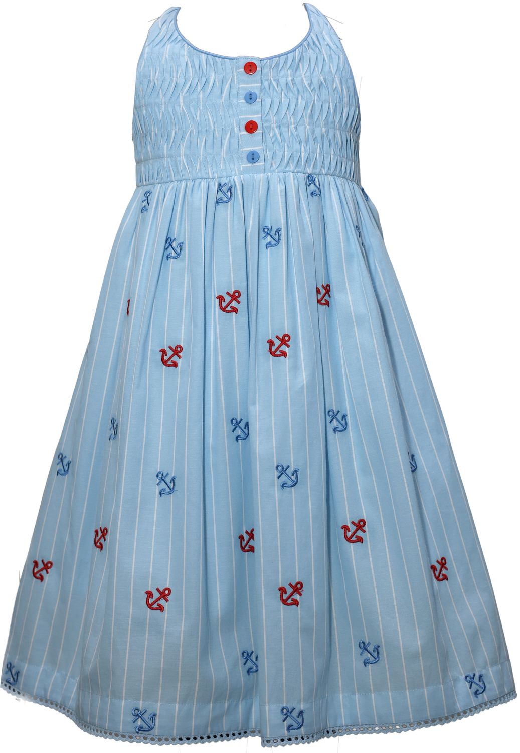 Anchor Back Embroidered Dress