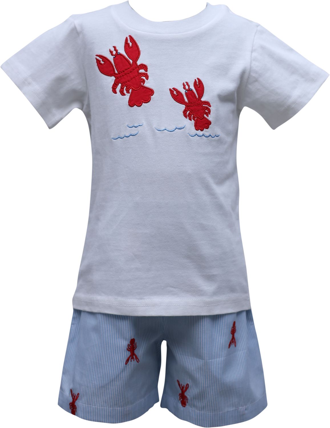 Embroidered Lobster Boys Shorts