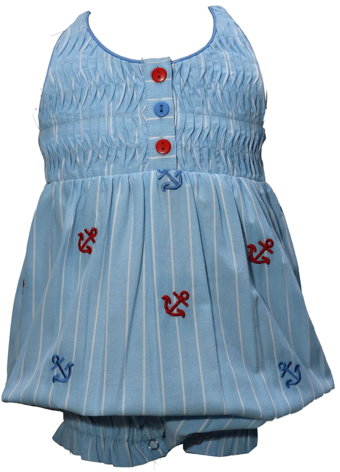 Anchor Back Embroidered Romper