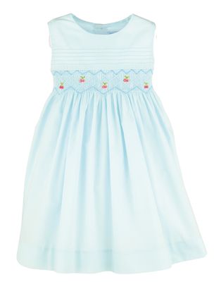 Blue Cherries Smock Dress