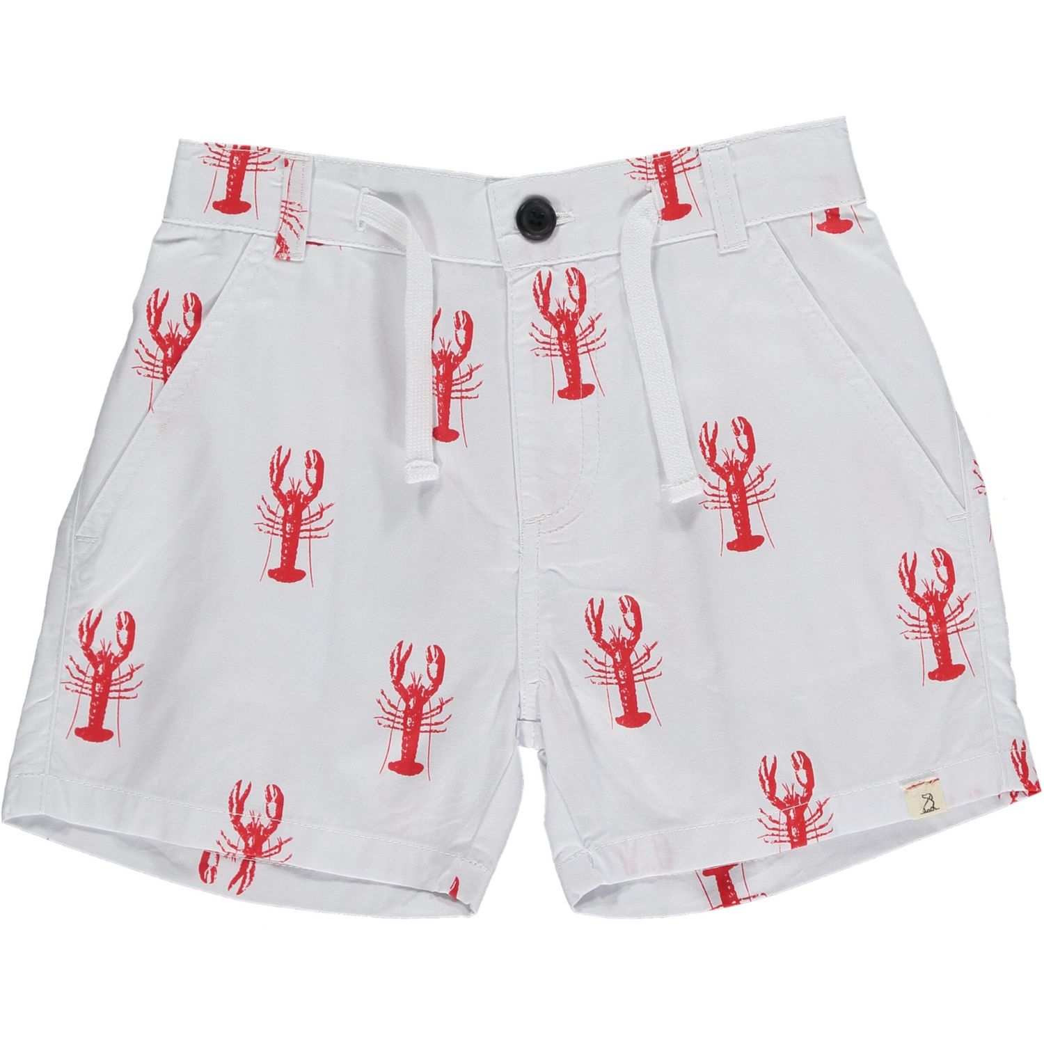 White With Red Lobster Shorts