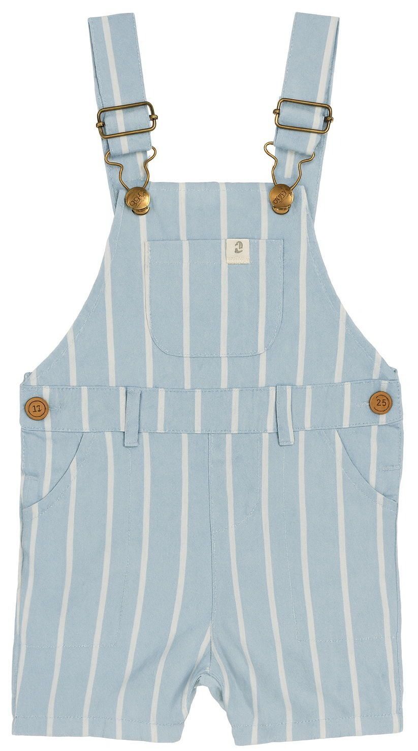 Pale Chambray Stripe Galleon Woven Overalls