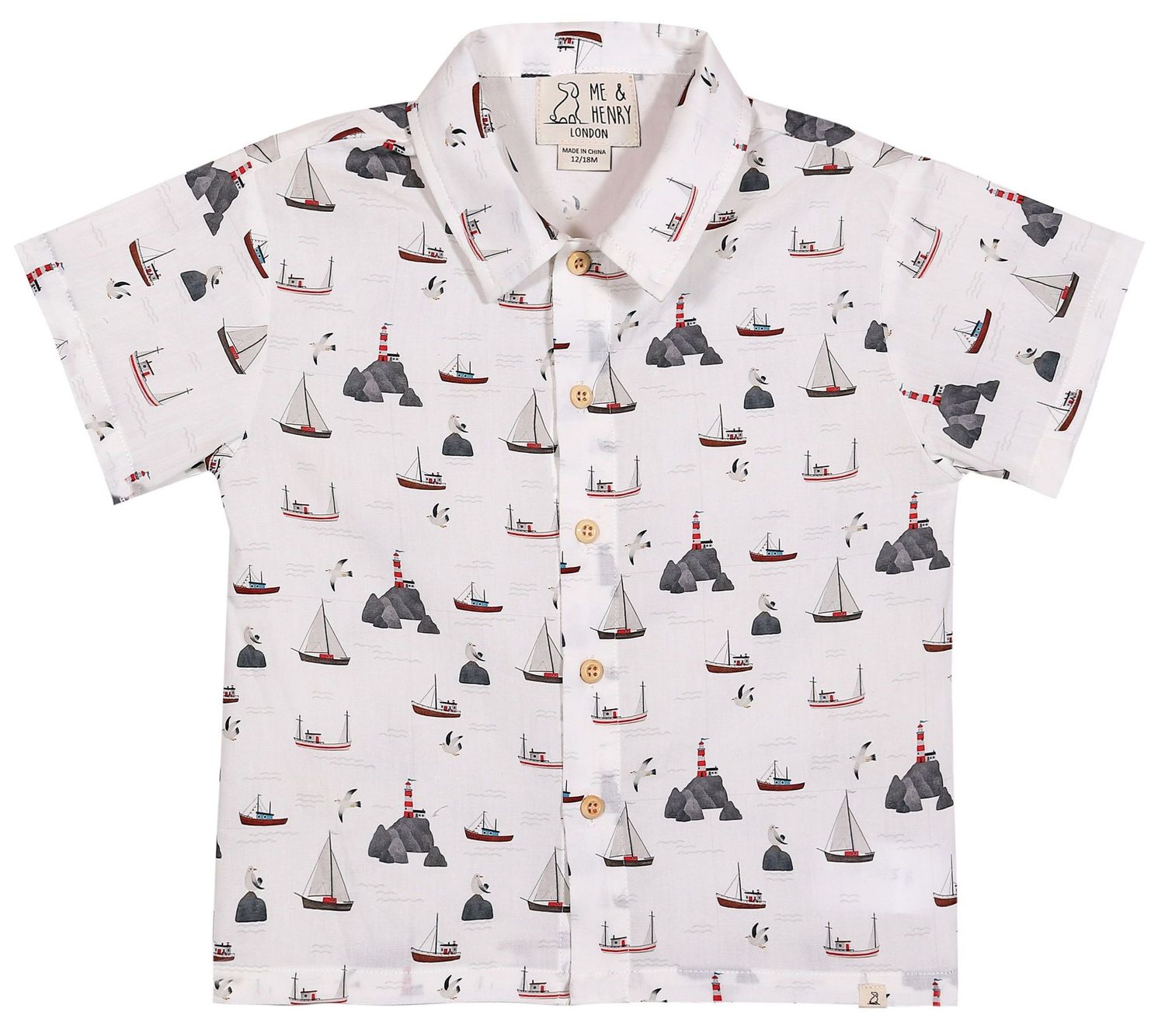 White Harbour Maui Printed Woven Shirt