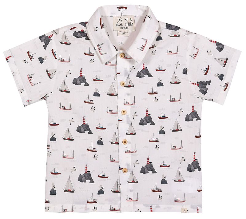 White Harbour Maui Printed Woven Shirt